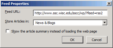 Type the feed address