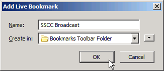 Adding a live bookmark