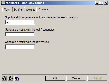 Expanding a categorical variable into indicators