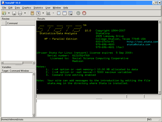 Stata's graphical user interface