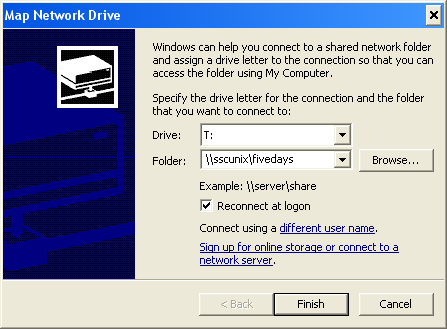 Mapping a network drive