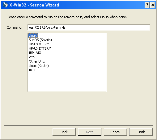 Choosing the xterm terminal program