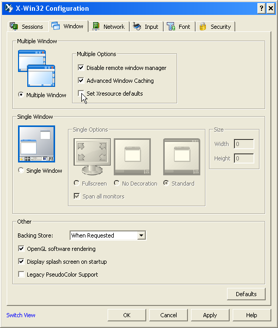 Uncheck Set Xresource defaults