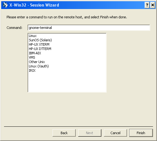 Choosing GNOME as your terminal program