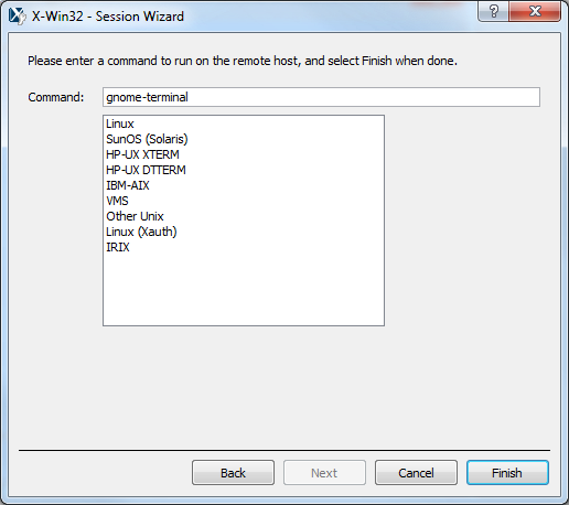 Choosing GNOME as your terminal program