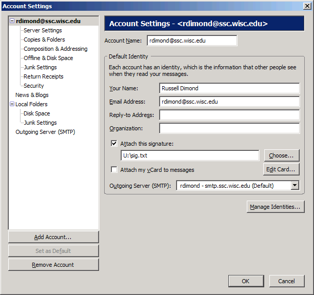 Setting up a signature