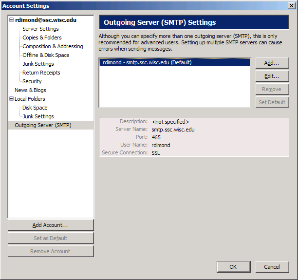 Selecting the SMTP Server