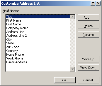 Customize Address List