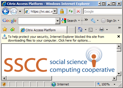 IE's information bar