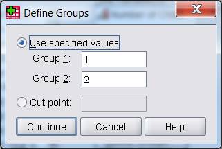 Define groups dialog