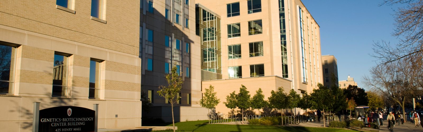 The Genetics-Biotechnology Center Building in autumn.