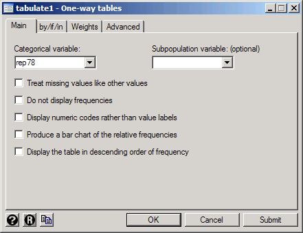 Creating a basic one-way table