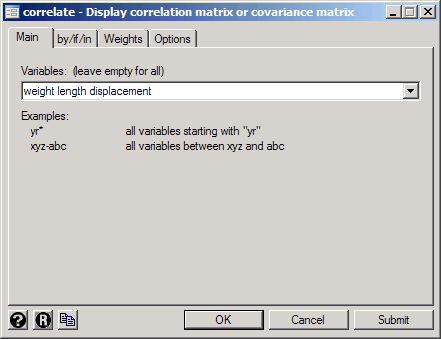 Calculating correlations