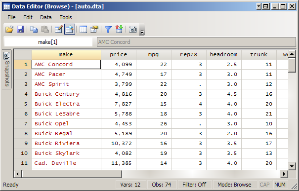 The Data Editor
