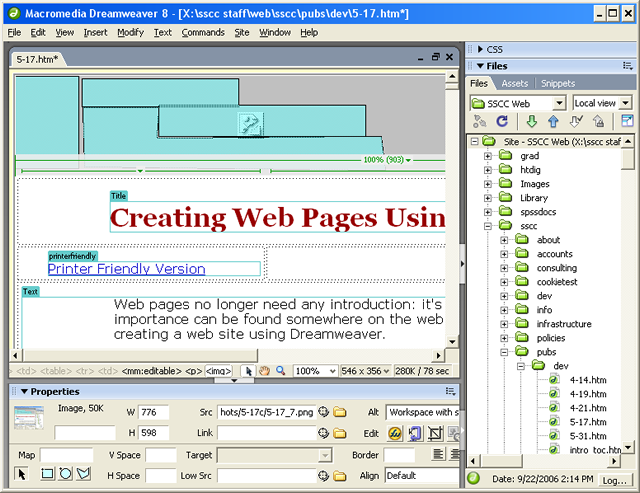 Workspace with suggested panels