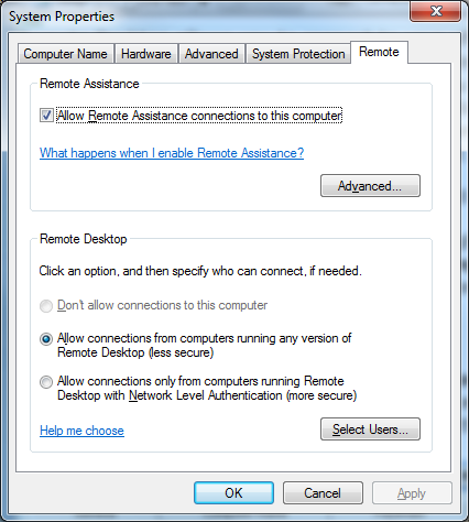 Allowing remote connections