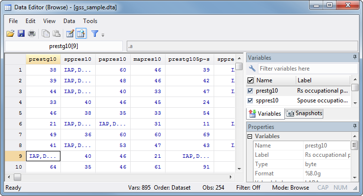 Stata Data Browser