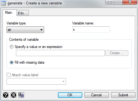 Creating a string variable