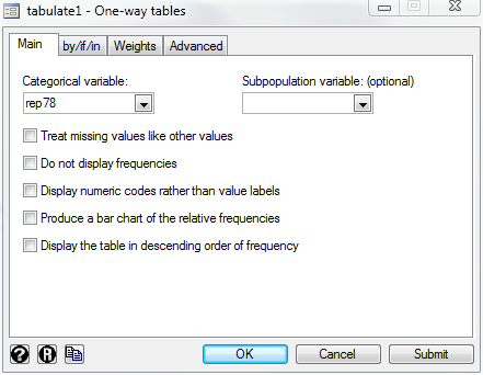 Creating a basic one-way table