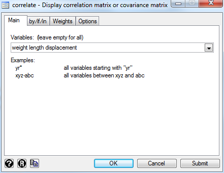 Calculating correlations